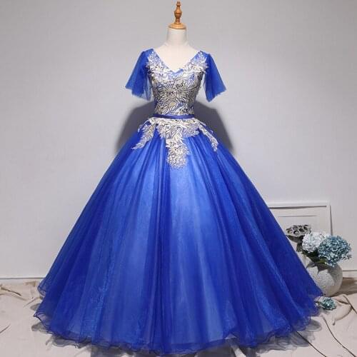 Quinceanera Dress 2020 New Classic Short Sleeve Sexy V-neck Ball Gown Vintage Quinceanera Dresses Plus Size