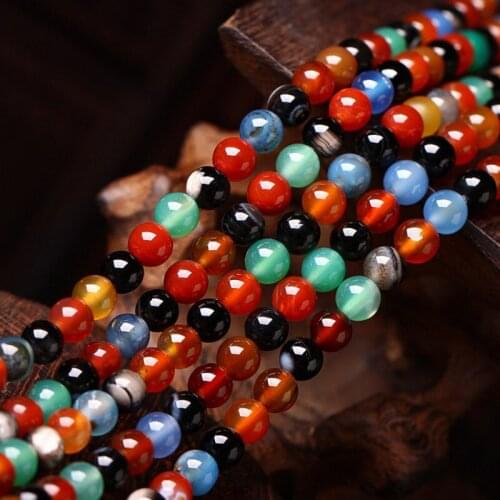 Colorful Carnelian Beads Smooth Round Loose Spacer Bead for Jewelry DIY Making Bracelet Earrings Accessories