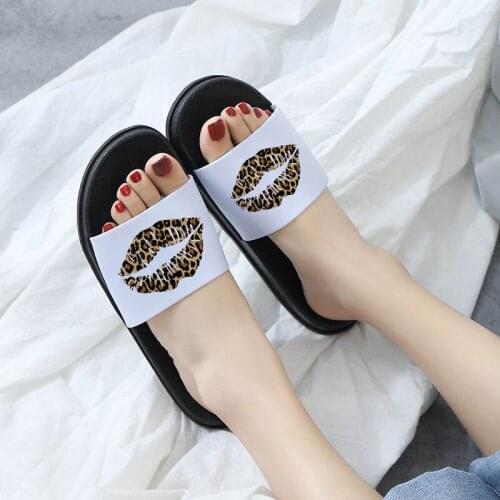 Leopard lips Print Women Slippers Indoor Slippers Summer Slippers Korean Version Lady Bathroom Slippers Fashion Slippers