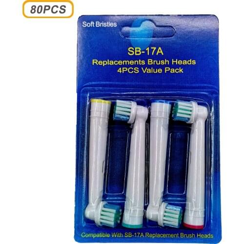80pcs Oral A B Electric Toothbrush Replacement Brush Heads, Sensitive brush heads Extra soft bristles D25 D30 D32 4739 3709