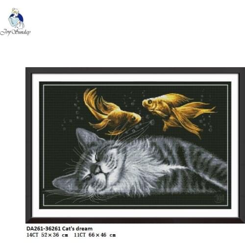 The Cats Dream Aida Fabric Cross-stitch Kits DMC Canvas Grid 11CT 14CT Chinese DIY Handmade Embroidery Needlework For Wholesale