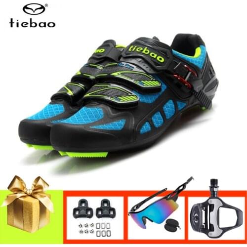 Tiebao Athletic Road bike shoes sapatilha ciclismo outdoor bicycle riding sneakers add sunglasses breathable self-locking shoes