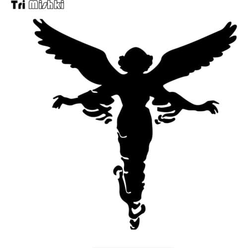 Tri Mishki HZX1019 15*14.5cm figure Angel Wings car sticker Vinyl Decals Motorcycle Accessories Stickers