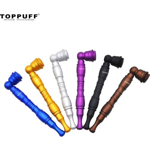 TOPPUFF Aluminum Alloy Tobacco Pipe 125MM Metal Bowl Metal Smoking Herb Pipe Detachable Tobacco Dry Herb Pipe Accessories