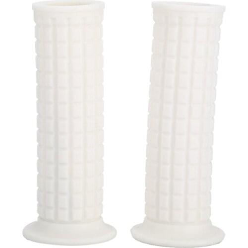 7/8" 22mm Universal Retro Motorcycle Handle Bar Handlebar End Grips White