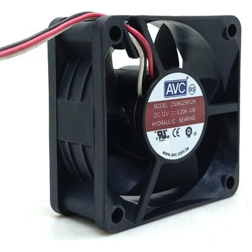 For AVC 6025 12V Computer CPU Cabinet Power Fan DS06025R12H 6cm Speed Measurement Silent Fan