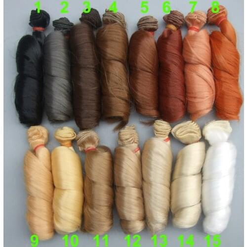 15cm handmade wavy doll wigs /SD AD 1/3 1/4 1/6 bjd doll diy Hair for blyth BJD doll wigs