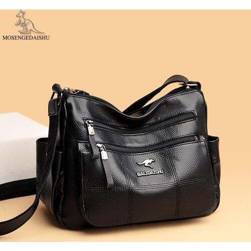 Designer Brand Women Shoulder Bag Solid Color Plaid Crossbody Bag for Women Double Zipper Shopper Bags High Quality Leather Bags