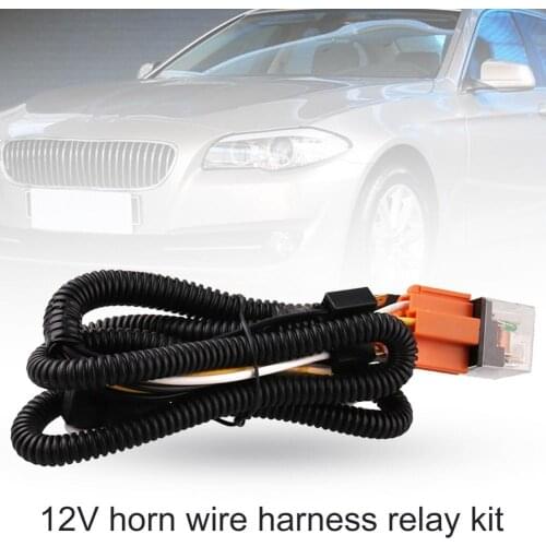 Horn Cable 12V Replacement Part Plastic Heat Resistant Wiring Harness Relay Kit Explosion-proof Horn Suitable for Car Truck