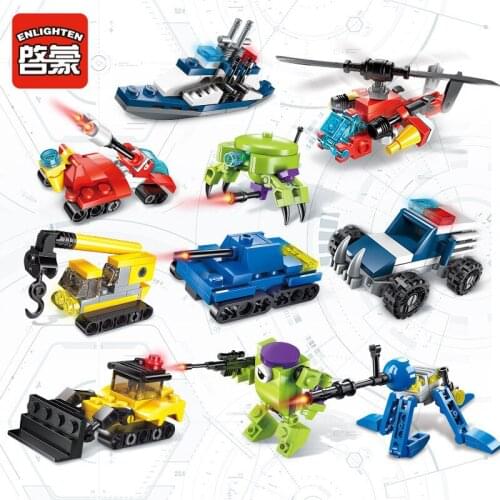 ENLIGHTEN 10Pcs/lot Hyperfunction Tactical Unit Weapon ARMY SWAT Building Blocks Sets DIY Bricks Educational Toys for Children