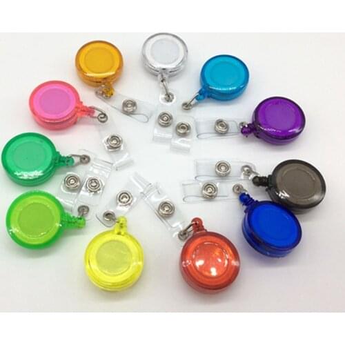 10 pcs/lot Retractable Ski Pass ID Card Badge Holder Reel Pull Key Name Tag Card Holders Recoil for School Office Company