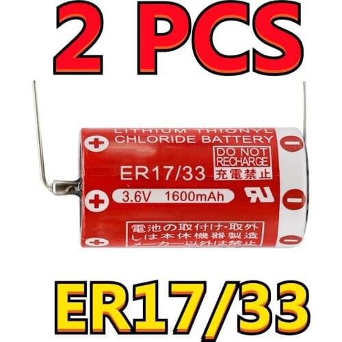2PCS Brand New Original For Maxell ER17/33 3.6V 1600mAh Lithium Thionyl Chloride Batteries PLC Battery With Pins