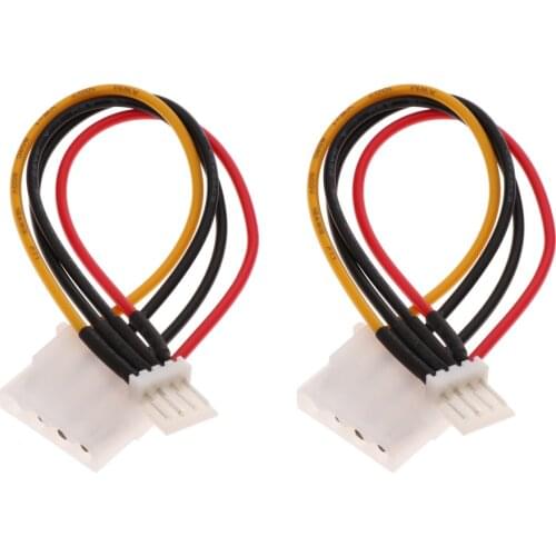 2Pcs 4Pin Floppy Drive Male to 4Pin Female Power Extension Cable Adapter
