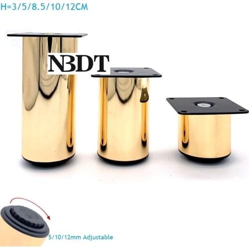 4Pcs/Lot Dia.50mm Rose Gold Furniture Feet Leg Leveler Kitchen Bath Cabinet Coffee Table