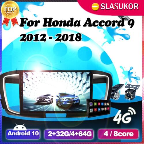 6+128G Android 10 For Honda Accord 9 2012 - 2016 2017 2018 AndroidAuto Video Player Navigation Car GPS DVD Cable Canbus 2 din
