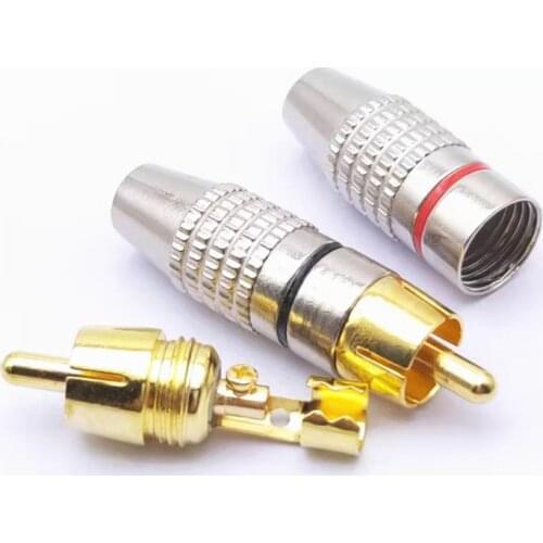 8pcs/lot 270RCA Solderless Plug RCA Terminal Coaxial Cable Plugs Rca Screw Plug