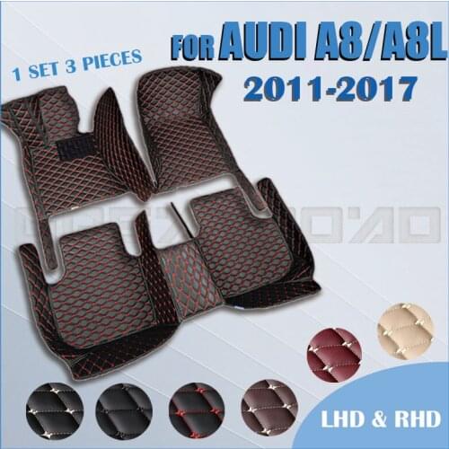 Car floor mats for AUDI A8/A8L Four seats 12 cylinder 2011-2017 2012 2013 2014 Custom foot Pads automobile interior accessories
