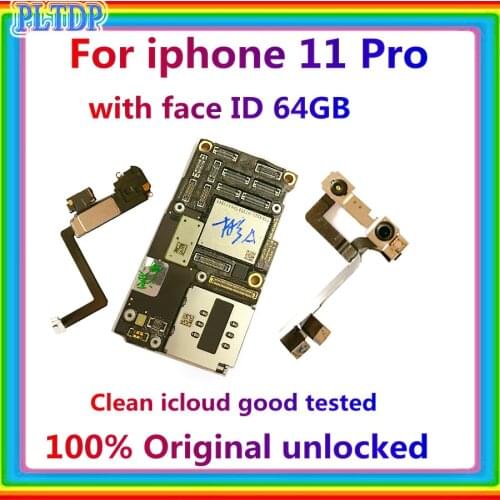 For iphone 11 pro motherboard with face id,logic board for iphone 11pro motherboard unlocked free icloud with full chips