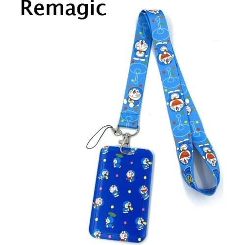 Anime Doraemon Key lanyard Car KeyChain ID Card Pass Gym Mobile Phone Badge Kids Key Ring Holder Jewelry Decorations