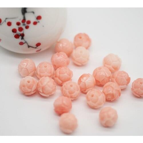 50 PCS Shell Powder Embossed Lotus Flower Beads Connector Charms For Necklace Bracelet Earring DIY Handmade Accessories Making