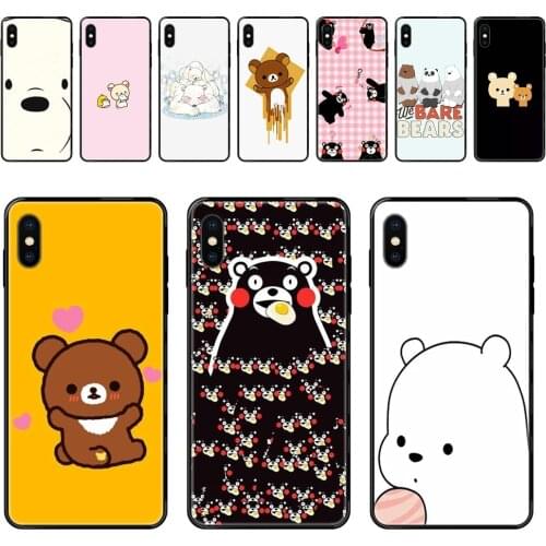 Black Soft TPU Cell Phone Case For Xiaomi Mi Note A1 A2 A3 5 5s 6 8 9 10 SE Lite Pro Ultra Cute Lovely We Bear Fresh
