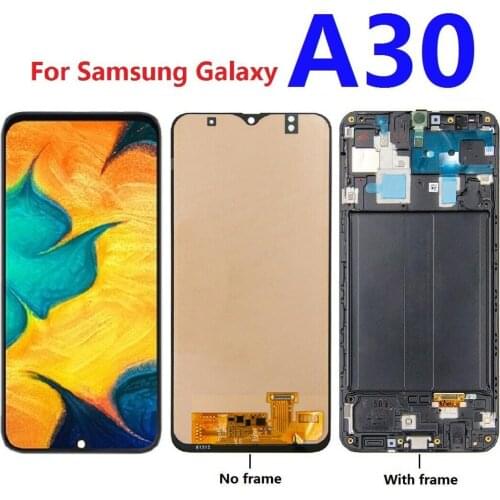 For Samsung Galaxy A30 SM-A305F A305FN A305G Screen Touch Digitizer LCD Sensor Assembly Frame Replacement