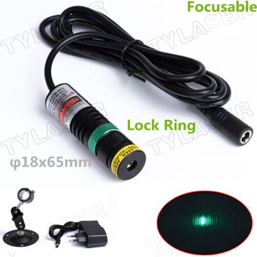 Focusable D18X65 505nm Direct Green Dot Laser 10mW 20mW 30mW Laser Module