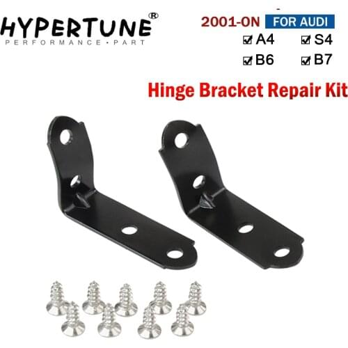 Hypertune - 2pcs Glove Box Lid Hinge Snapped Repair Kit Hinge Brackets With Screws For 01-on Audi A4 S4 RS4 B6 B7 8E DIY CPK01BK