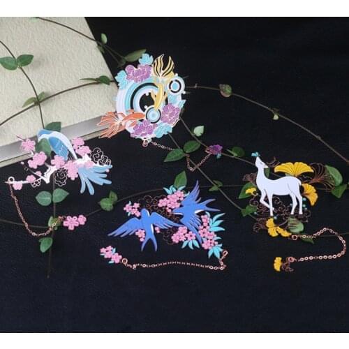 Kawaii Koi Fish Swallow Bookmark Cute White Deer Pendant Art Exquisite Book Mark Page Folder Office School Supplies Stationery