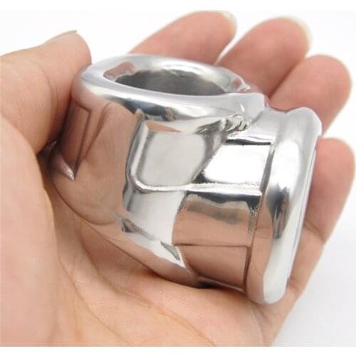 Stainless Steel Male Scrotum Chastity Cage Testis Restraint Cock Ring Ball Stretcher Chastity Device Penis Ring Sex Toys For Men