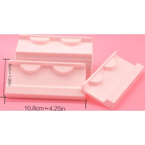 100/pack Wholesale plastic clear lash tray mink lashes holder eyelash trays for eyelash packaging box package case bulk vendors