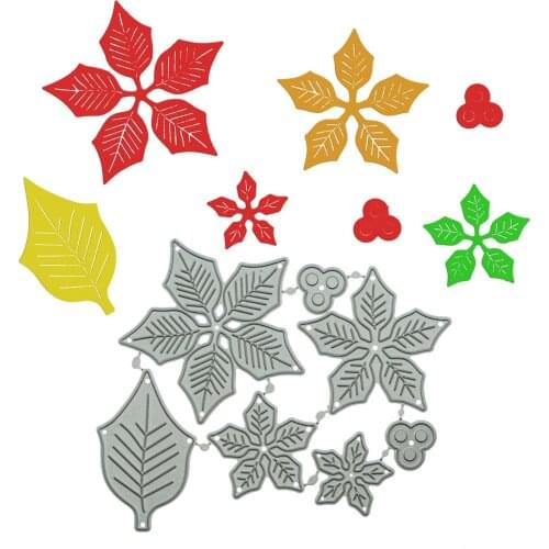 Metal Cutting Dies For Scrapbooking 5-Petal Flower Leaf Handmade Photo Card Diary Book Decorating Paper Punch Stencil Cutter