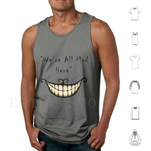 We'Re All Mad Here Tank Tops Vest Sleeveless Were All Mad Here Alice In The Rabbit Went Down The Hole Poppyflower Artemisd