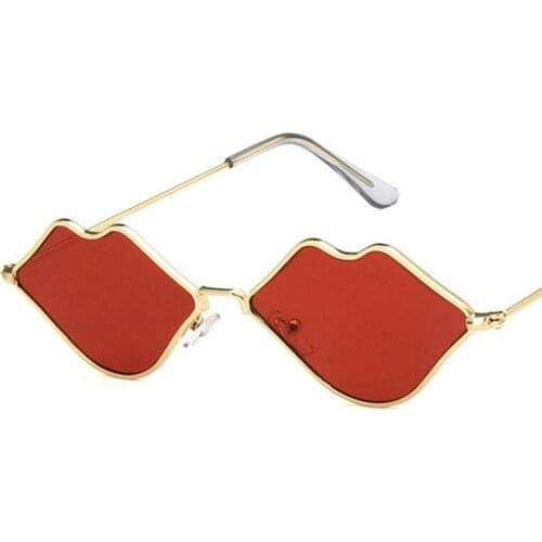 Fashion Small Frame Sunglasses Women Retro Lips Mirror Metal Sun Glasses Female Vintage Brand Designer Lunette De Soleil Femme