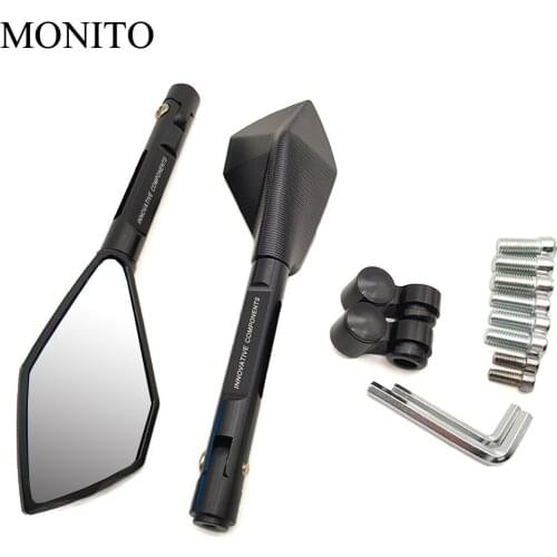 Full CNC Aluminum Motorcycle Mirrors Rearview Blind Spot Side Mirror For KAWASAKI Z900 Z650 Z800 NINJA 250 300R 300 Z250 Z300