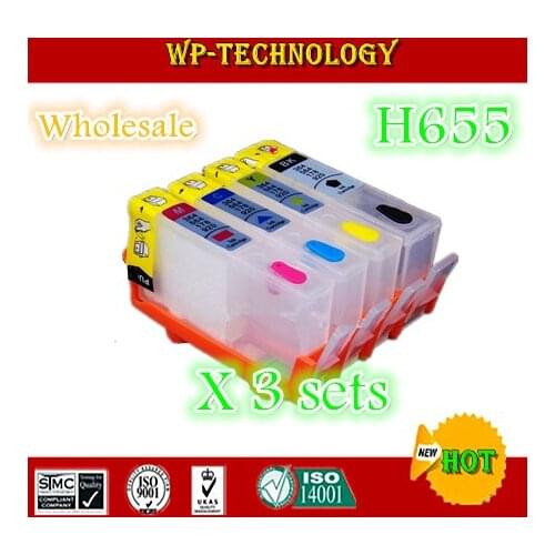 [3 sets wholesale]Empty Refill cartridge suit for HP655, suit for HP deskjet 3525/4615/4625/5525/6520/6525 , With ARC Chips