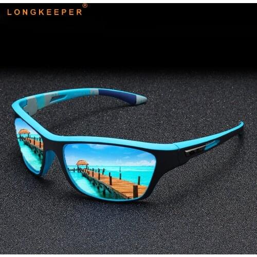 LongKeeper Classic Polarized Sunglasses Mens Driving Shades Blue Outdoor Sports Sun Glasses Women Brand Designer Mirror Oculos