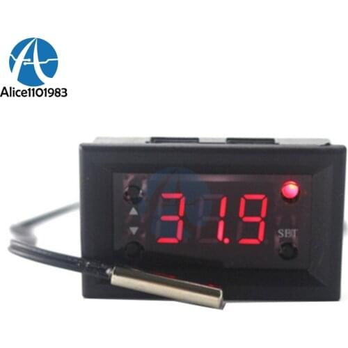 W1218 Digital Red Display Thermostat DC 12V Temperature Controller Regulator for Incubator Termostat With NTC Probe