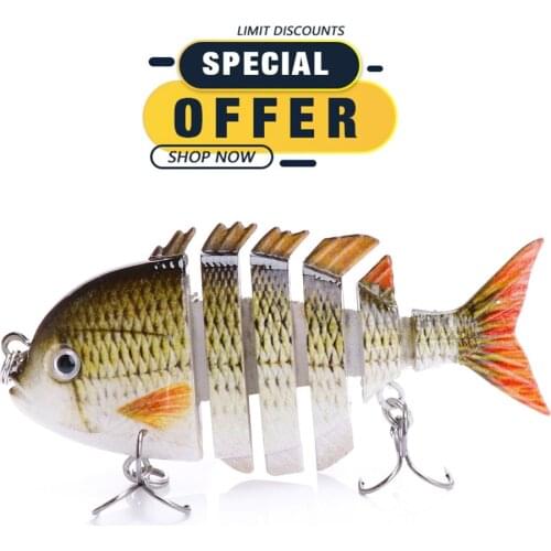 TREHOOK Limited Special Offer 8cm 14g Lifelike 6-Segments Sinking Wobblers Fishing Lure