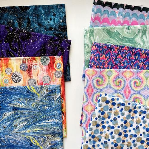 Wide110cm Colorful feathers fish scales starry sky 100% Cotton Fabric Patchwork Sewing Material Diy Shirt Pillow mask