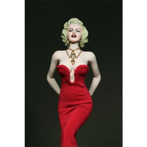 1/6 Female Sexy Red Long Dress Skirt Clothes Model For 12" Action Figure Body Toy