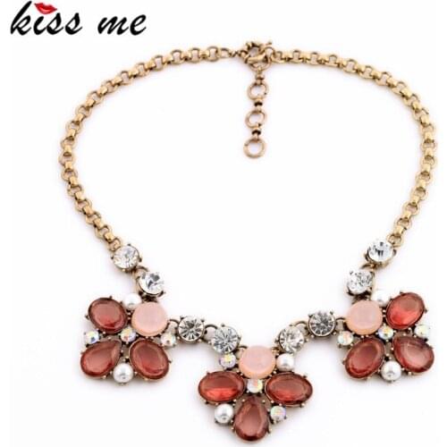 KISS ME New Design Exquisite Flowers Necklace for Women Valentines Day Gift Charming Collares Mujer