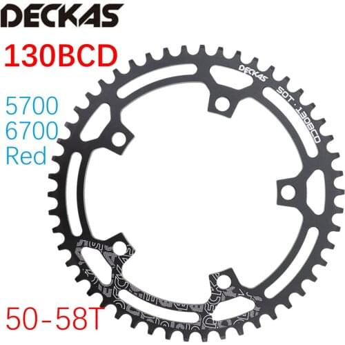 Deckas Chainring 130 BCD Round for shimano 5700 6700 50 52 55 58 T 60T Road Bike ChainWheel 130bcd for sram red