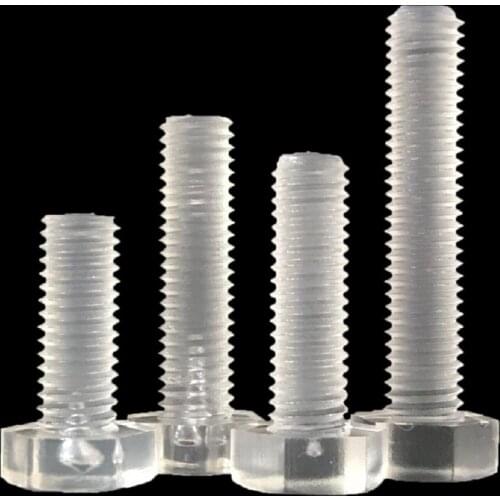 10pcs PC M8 Acrylic Transparent PC non-conductivity oxidation resistance Outside Hex Hexagonal Screw Bolt