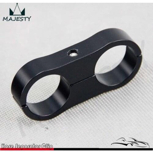 12-AN AN12 19MM Braided Hose Separator Clamp Fitting Adapter Bracket Oil line clip hood black