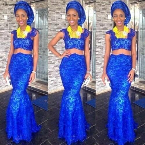 2019 African Traditional Evening Dress Royal Blue Long Holiday Wear Pageant Prom Party Gown Custom Made Plus Size