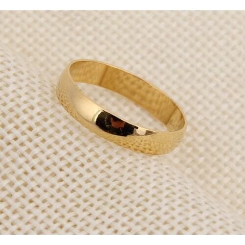 Bangrui Fashion 24k Plain 3mm Ring Italian Fashion Ring Yellow Color Shaped Ring Jewelry