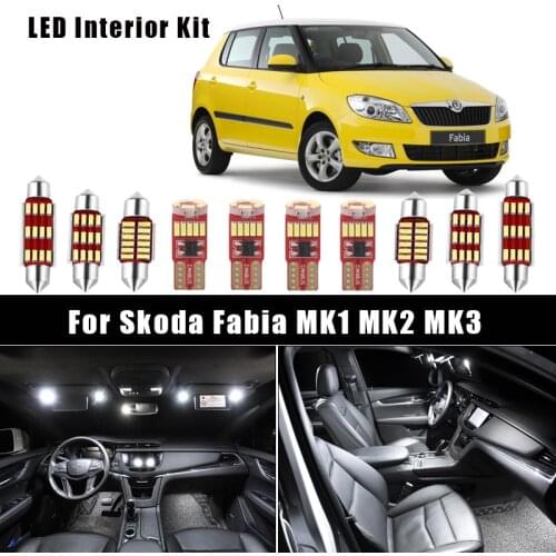Canbus Interior LED Bulbs For Skoda Fabia MK1 MK2 MK3 1999-2020 Vehicle Dome Map Reading Indoor Trunk Light Auto Accessories Kit