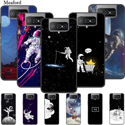 For Asus Zenfone 7 Pro Case Luxury Silicone TPU Soft Cover Phone Case for ZenFone 8 Flip Shockproof Astronaut Bumper Funda Coque