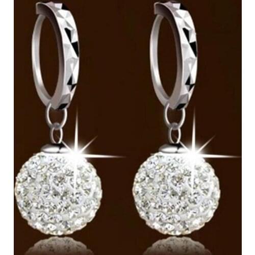 Hot Full Of Rhinestone Temperament Round Earrings Princess Spherical High Quality Pendant Earrings For Women Wedding Earrings
